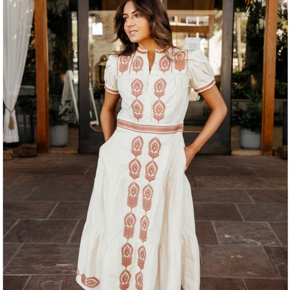 Bohme Siya Embroidered Dress Small